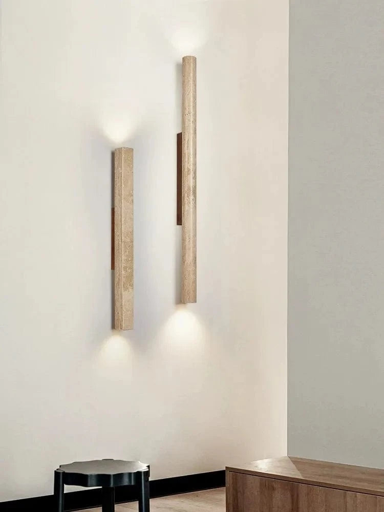 Applique murale LED longue en pierre naturelle | Marco Lucetti