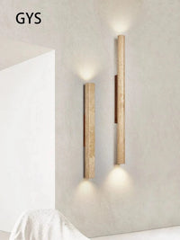 Applique murale LED longue en pierre naturelle | Marco Lucetti