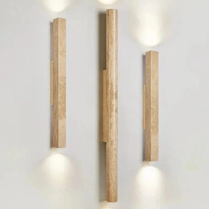 Applique murale LED longue en pierre naturelle | Marco Lucetti