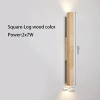 Applique murale LED longue en pierre naturelle | Marco Lucetti Bûche de bois carrée 100