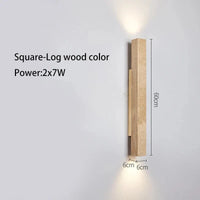 Applique murale LED longue en pierre naturelle | Marco Lucetti Bûche de bois carrée 60cm