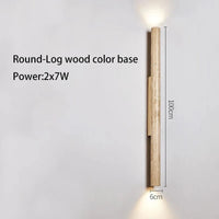 Applique murale LED longue en pierre naturelle | Marco Lucetti Bûche de bois ronde 100cm