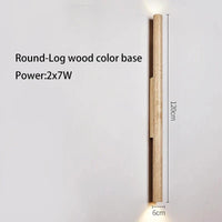 Applique murale LED longue en pierre naturelle | Marco Lucetti Bûche de bois ronde 120cm