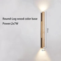 Applique murale LED longue en pierre naturelle | Marco Lucetti Bûche de bois ronde 80cm