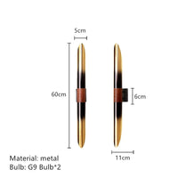 Applique murale LED Longue Moderne en Verre et Fer  | Marco Lucetti B-Or-Noir / Blanc chaud (2700-3500K)