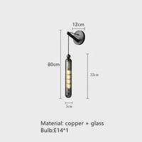 Applique murale LED Longue Moderne en Verre et Fer  | Marco Lucetti E-Noir / Blanc chaud (2700-3500K)