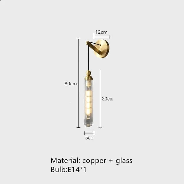 Applique murale LED Longue Moderne en Verre et Fer  | Marco Lucetti E-Or / Blanc chaud (2700-3500K)