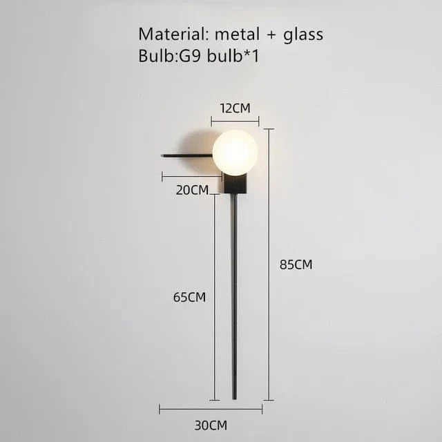 Applique murale LED Longue Moderne en Verre et Fer  | Marco Lucetti F-Grand / Blanc chaud (2700-3500K)