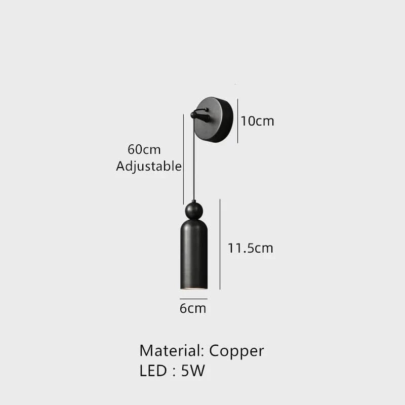 Applique murale LED Longue Moderne en Verre et Fer  | Marco Lucetti G-Noir / Blanc chaud (2700-3500K)