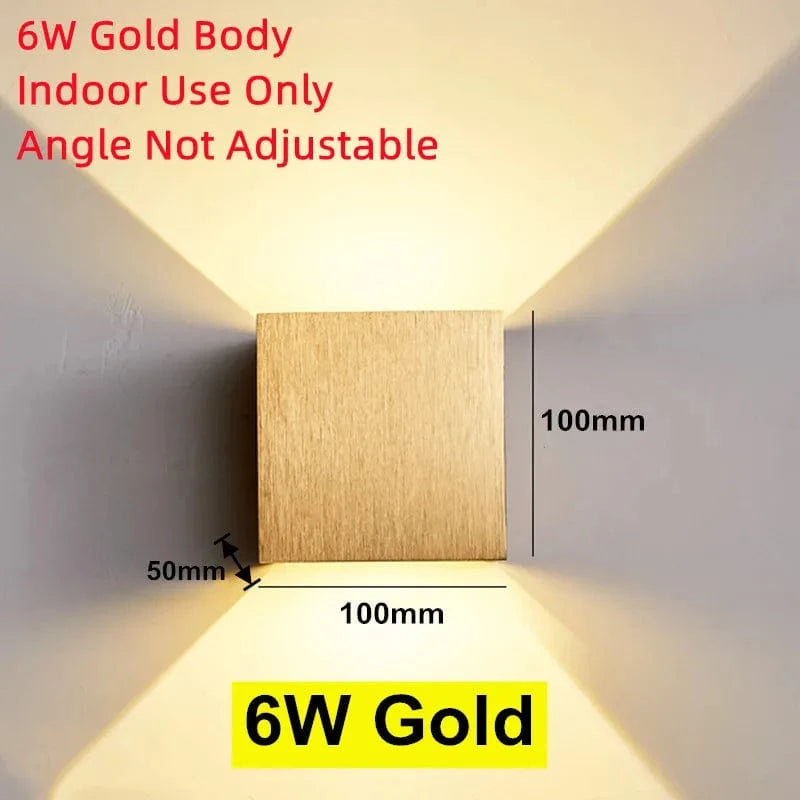 Applique Murale LED Lumière Extérieure Dorée IP65 | Marco Lucetti