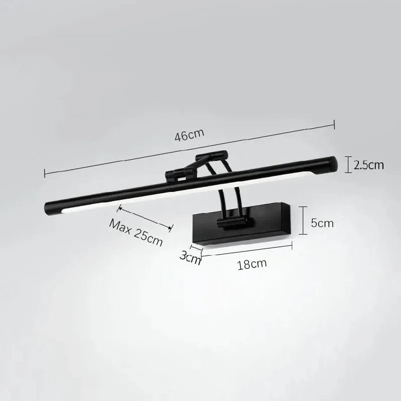 Applique murale LED "Lumière Miroitante" | Marco Lucetti C Noir 46CM / Blanc chaud (2700-3500K)