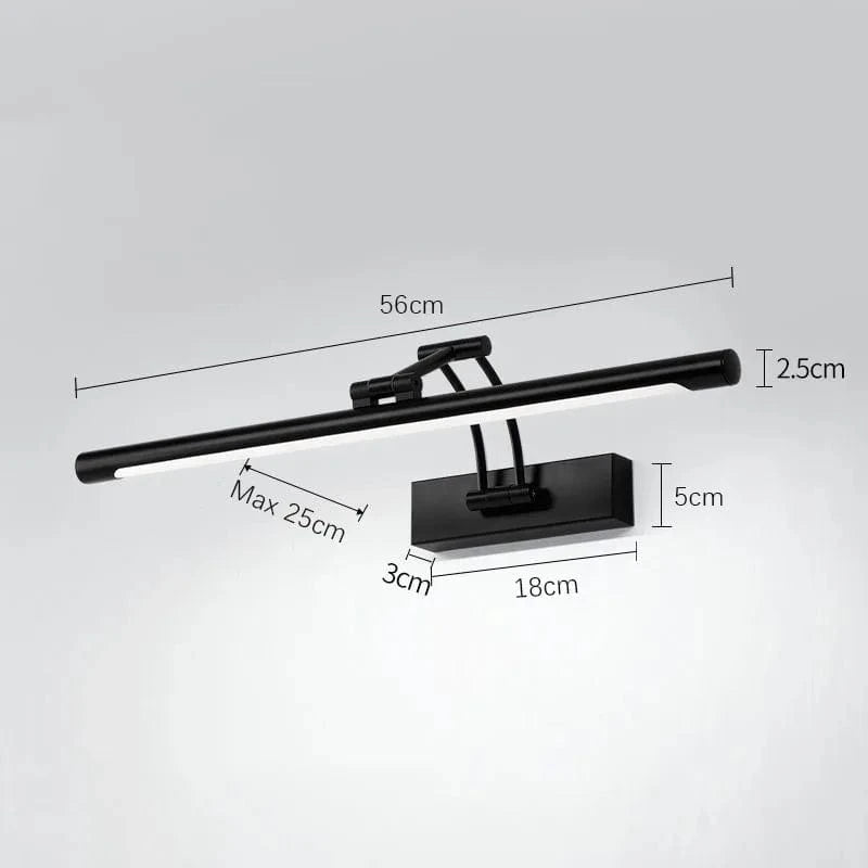 Applique murale LED "Lumière Miroitante" | Marco Lucetti C Noir 56CM / Blanc chaud (2700-3500K)