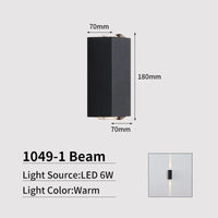 Applique murale LED : Lumières d'éclairage extérieur modernes pour maison et balcon | Marco Lucetti 1 faisceau - Noir