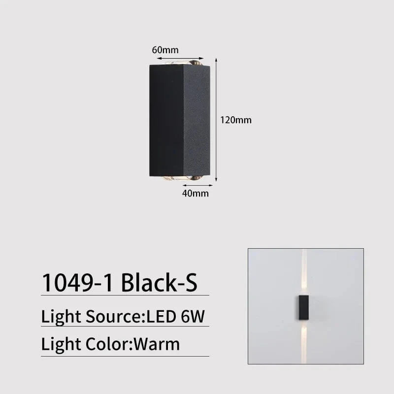 Applique murale LED : Lumières d'éclairage extérieur modernes pour maison et balcon | Marco Lucetti Noir-S