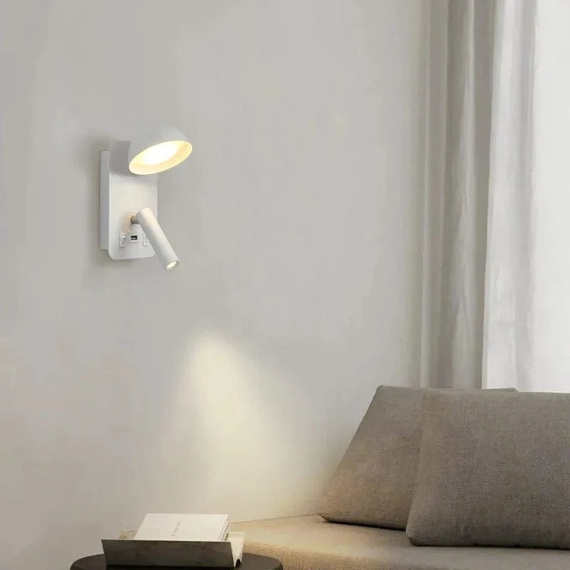 Applique Murale LED Luminaire Smart avec Interrupteur et Interface USB - Éclairage Artistique | Marco Lucetti