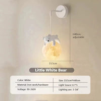 Applique murale LED Luna, design moderne pour un éclairage décoratif intérieur | Marco Lucetti Petit ours blanc / Sans ampoule