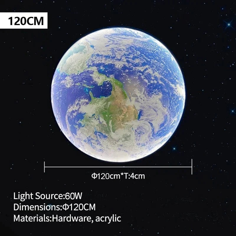 Applique murale LED "Lune Créative" pour une décoration intérieure unique | Marco Lucetti 120CM-Terre / Intensité variable avec télécommande