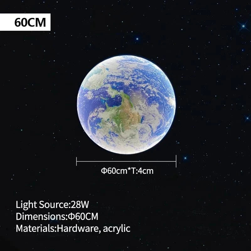 Applique murale LED "Lune Créative" pour une décoration intérieure unique | Marco Lucetti 60CM-Terre / Intensité variable avec télécommande