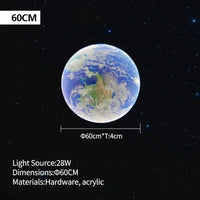 Applique murale LED "Lune Créative" pour une décoration intérieure unique | Marco Lucetti 60CM-Terre / Intensité variable avec télécommande