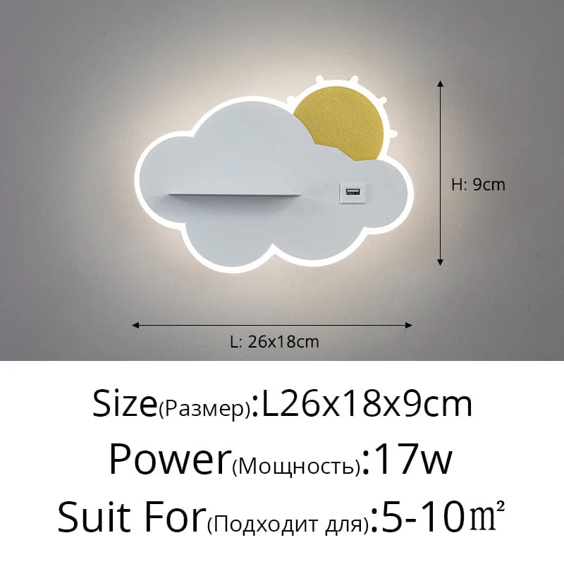 Applique murale LED Lune - Élégance moderne et minimaliste avec chargeur USB | Marco Lucetti