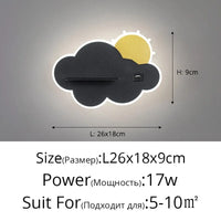 Applique murale LED Lune - Élégance moderne et minimaliste avec chargeur USB | Marco Lucetti A Noir L26x18cm / Blanc chaud (2700-3500K)