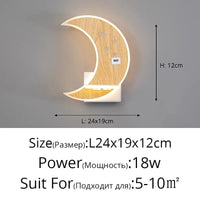 Applique murale LED Lune - Élégance moderne et minimaliste avec chargeur USB | Marco Lucetti Grain à droite L24x19cm / Blanc chaud (2700-3500K)
