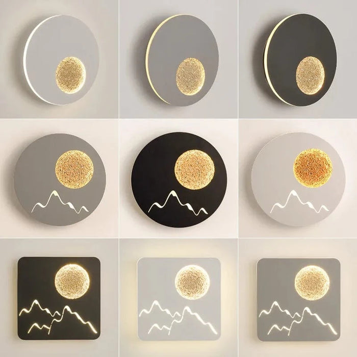 Applique murale LED Lune moderne en aluminium blanc et noir | Marco Lucetti