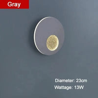 Applique murale LED Lune moderne en aluminium blanc et noir | Marco Lucetti A gris / Lumière naturelle