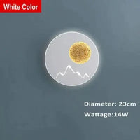 Applique murale LED Lune moderne en aluminium blanc et noir | Marco Lucetti B Rond Blanc / Lumière naturelle