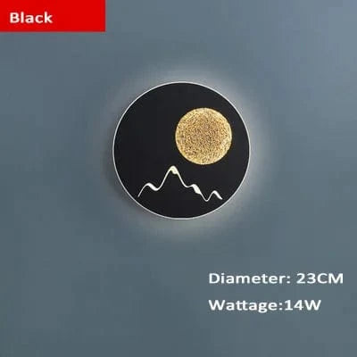 Applique murale LED Lune moderne en aluminium blanc et noir | Marco Lucetti B Rond Noir / Lumière naturelle