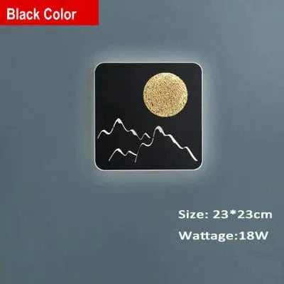 Applique murale LED Lune moderne en aluminium blanc et noir | Marco Lucetti C Carré Noir / Lumière naturelle