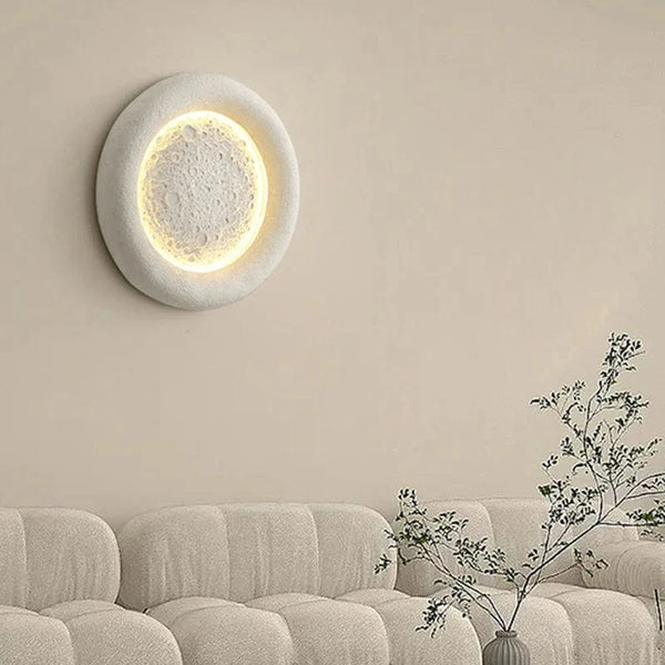 Applique murale LED Lune Ronde avec Intensités Variables - Art Déco en Résine | Marco Lucetti