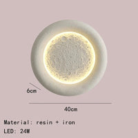 Applique murale LED Lune Ronde avec Intensités Variables - Art Déco en Résine | Marco Lucetti Modèle A / 3 modifiable