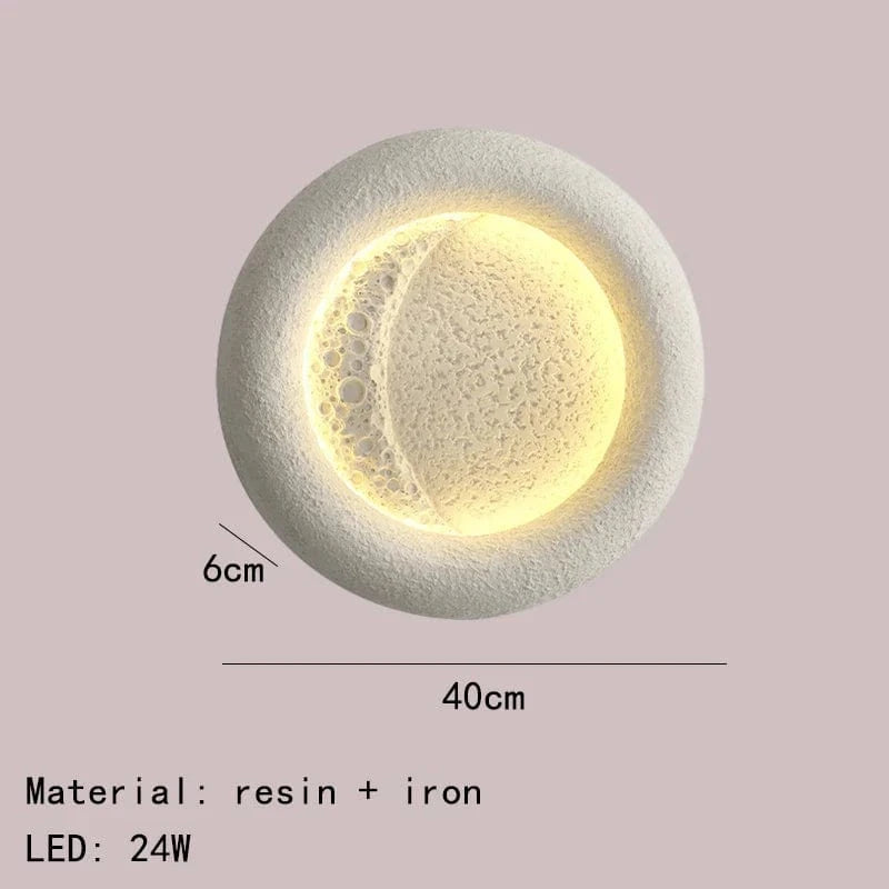 Applique murale LED Lune Ronde avec Intensités Variables - Art Déco en Résine | Marco Lucetti StyleB / 3 modifiable