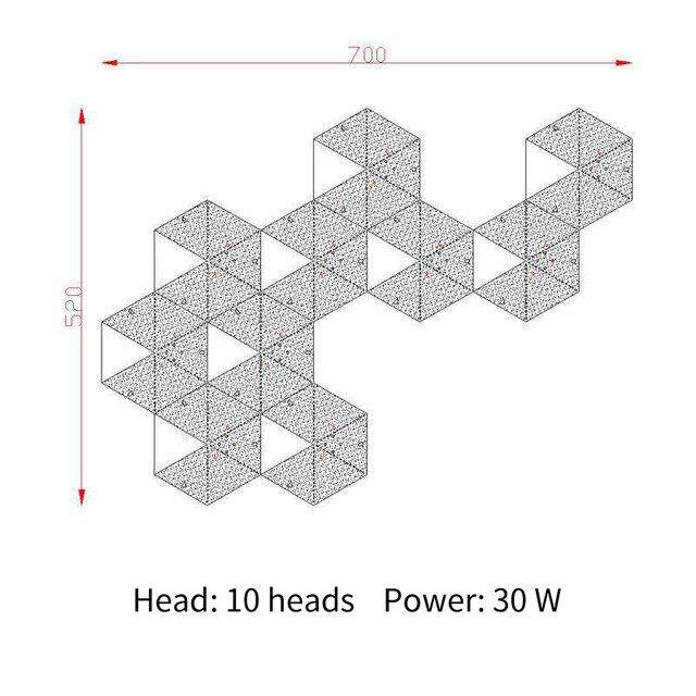 Applique murale LED Luxe Géométrique Or | Marco Lucetti Noir / 10 lampes