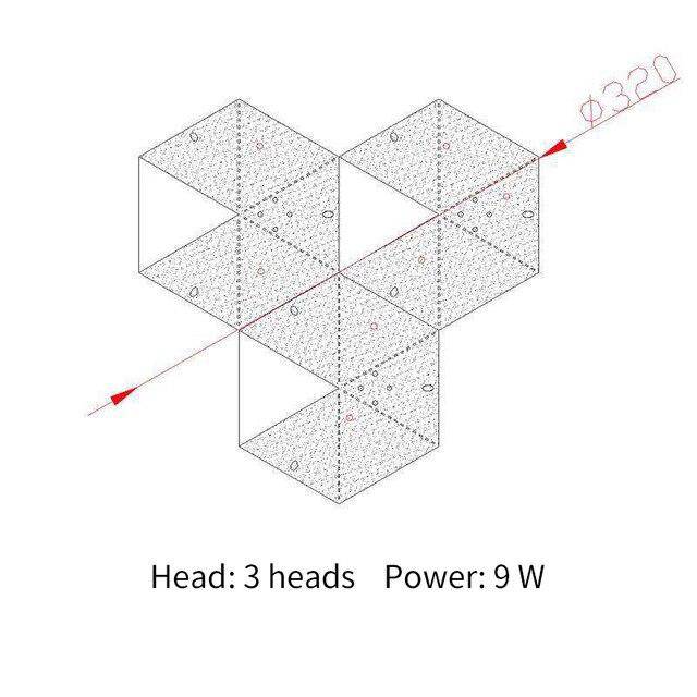 Applique murale LED Luxe Géométrique Or | Marco Lucetti Noir / 3 lampes