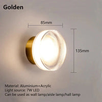 Applique Murale LED Luxe Moderne - Luminaire Décoratif Rond Doré | Marco Lucetti