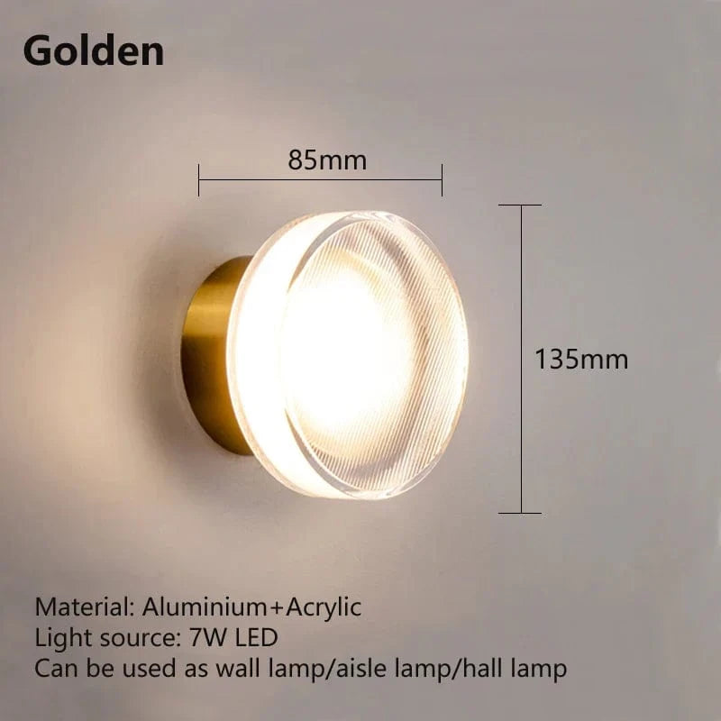 Applique Murale LED Luxe Moderne - Luminaire Décoratif Rond Doré | Marco Lucetti Doré / Blanc froid / 6-10W