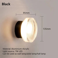 Applique Murale LED Luxe Moderne - Luminaire Décoratif Rond Doré | Marco Lucetti Noir / Blanc froid / 6-10W