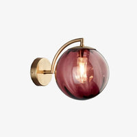 Applique murale LED Luxe: Tige dorée et Boule en Verre Colorée | Marco Lucetti