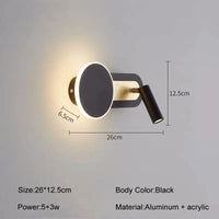 Applique murale LED « LuxeHotel » avec interrupteur modernisé. | Marco Lucetti Noir / Blanc chaud (2700-3500K) / 8W