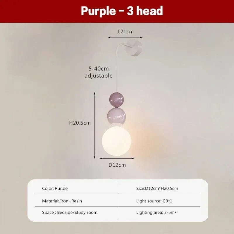 Applique murale LED Macaron en résine - Éclairage design et moderne | Marco Lucetti LWL154 Violet 3H / Blanc froid