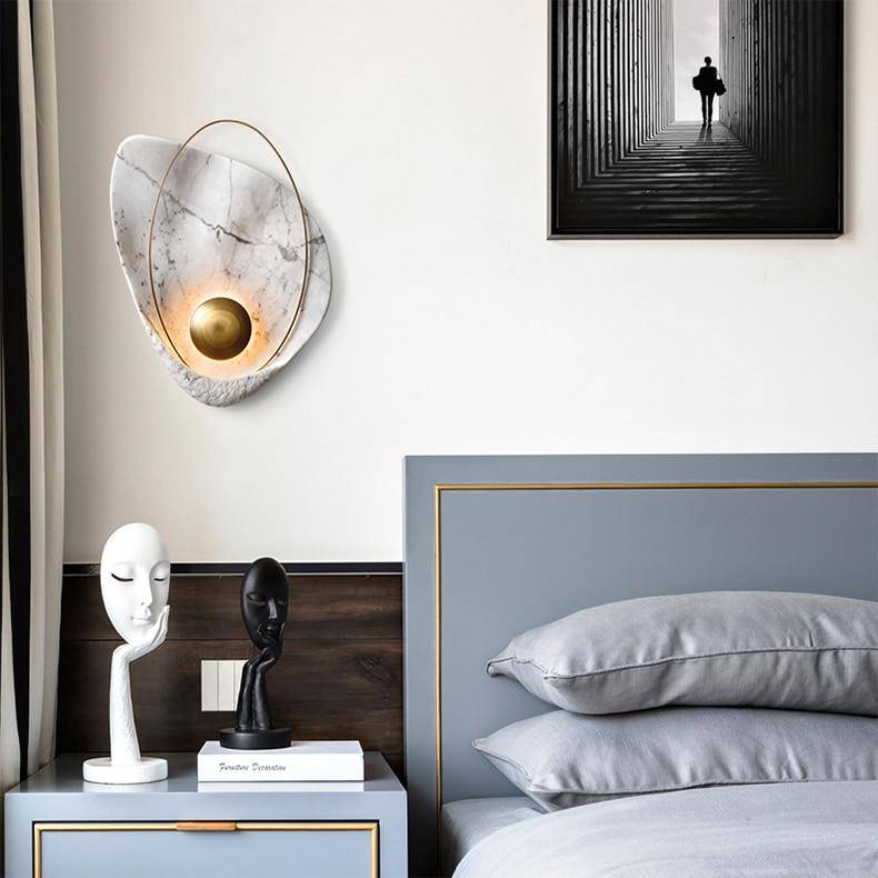 Applique murale LED Marbrée et Dorée | Marco Lucetti