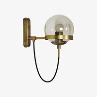 Applique murale LED en métal avec boule en verre