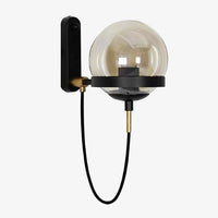 Applique murale LED en métal avec boule en verre