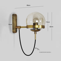 Applique murale LED en métal avec boule en verre