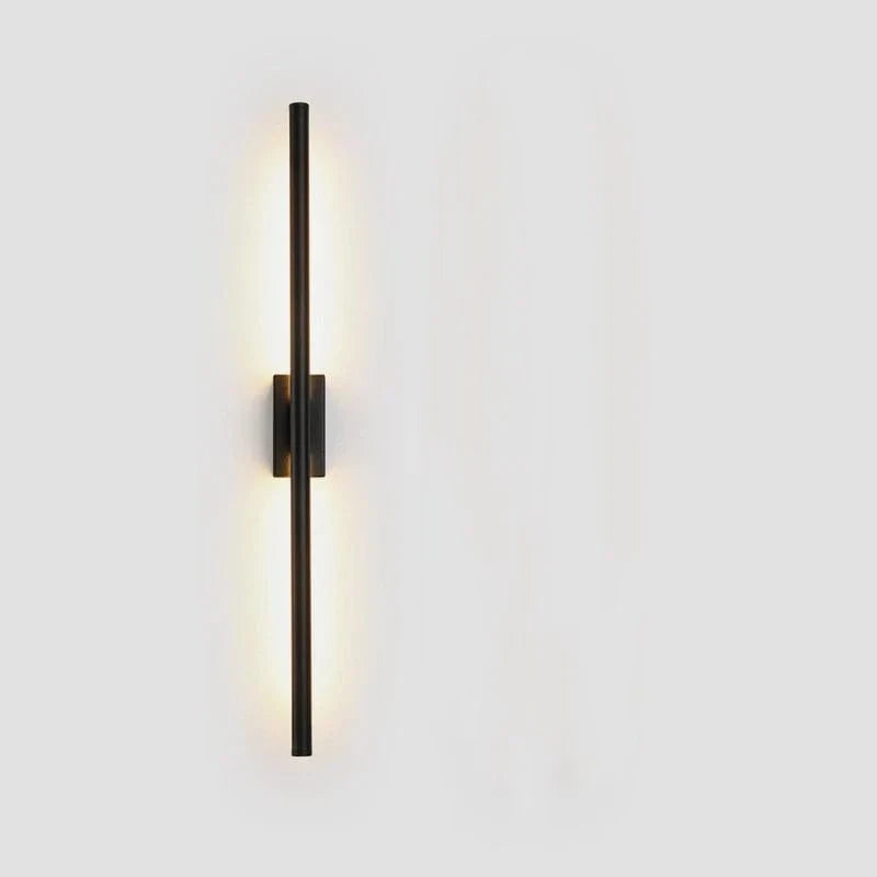Applique murale LED minimaliste à longue bande - Éclairage moderne de qualité | Marco Lucetti Noir / 60 cm / Lumière chaude 3000k