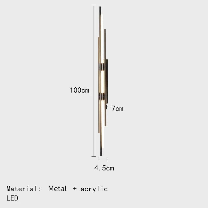 Applique Murale LED Minimaliste de Style Art Déco | Marco Lucetti 100 cm-noir / Lumière chaude