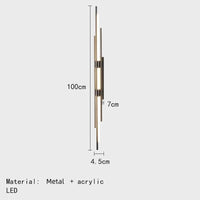 Applique Murale LED Minimaliste de Style Art Déco | Marco Lucetti 100 cm-noir / Lumière chaude