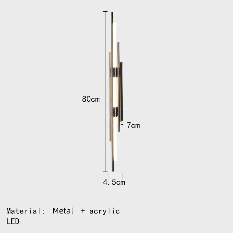 Applique Murale LED Minimaliste de Style Art Déco | Marco Lucetti 80cm-Noir / Lumière chaude